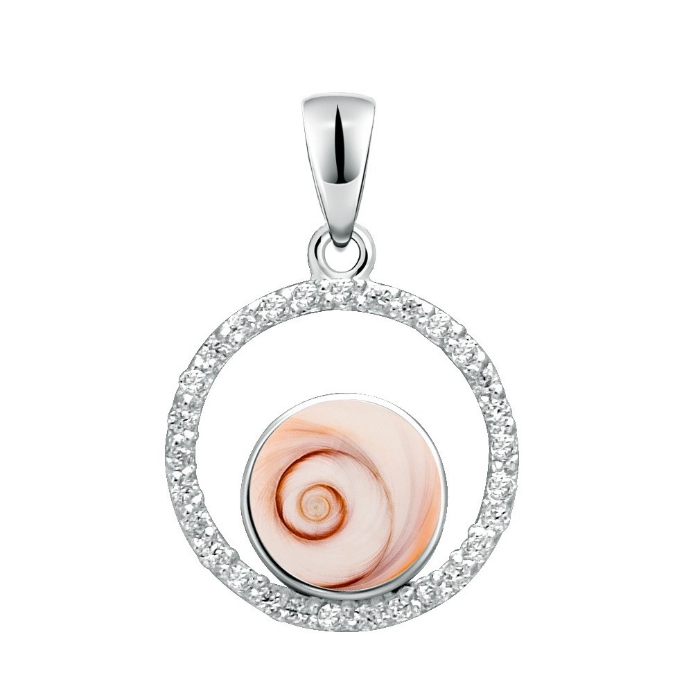 Pendentif Œil de Sainte-Lucie en argent et strass SPC237MEDI-ARG