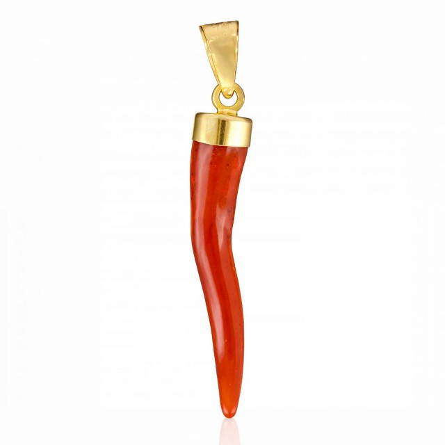 pendentif piment corail rouge