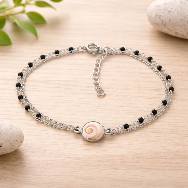 Bracelet Chaîne Argent SBC229ONYX-ARG