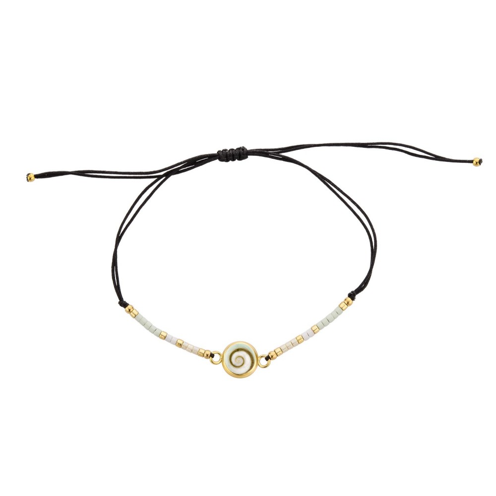 Bracelet réglable Œil de Ste Lucie & perles POSBC022