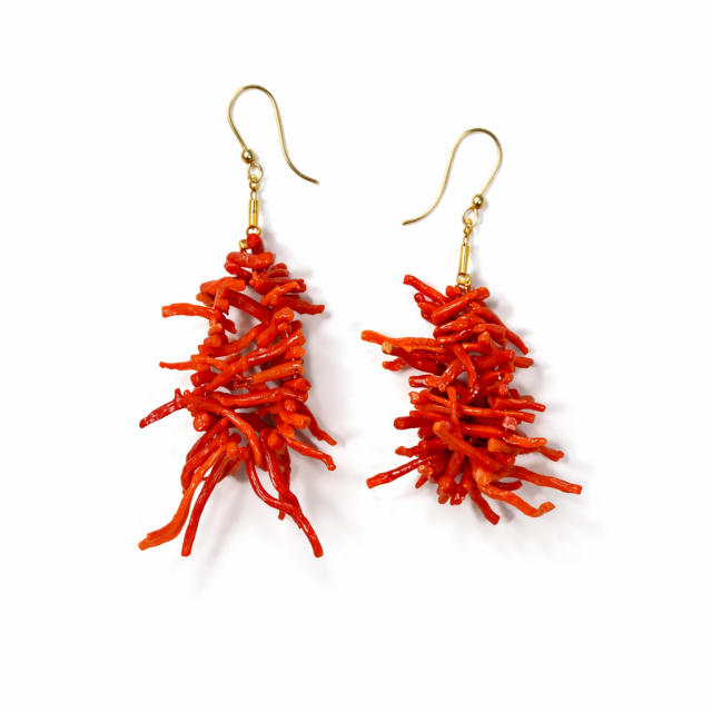 Boucles d’oreilles corail...