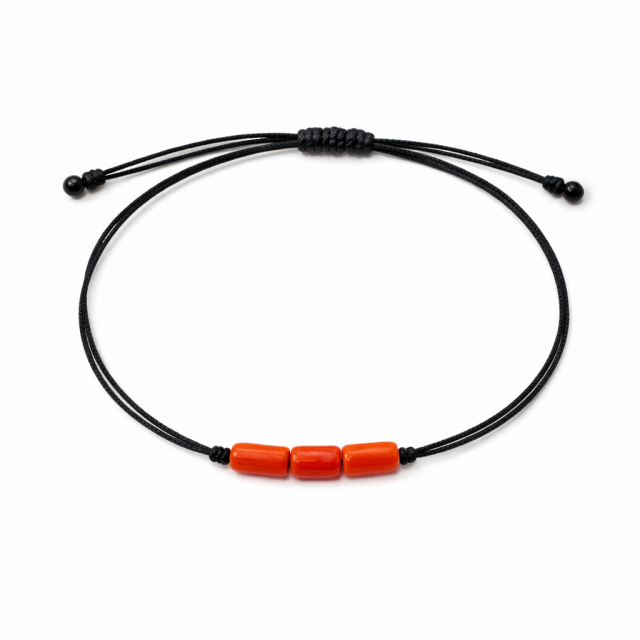 Bracelet cordon corail...
