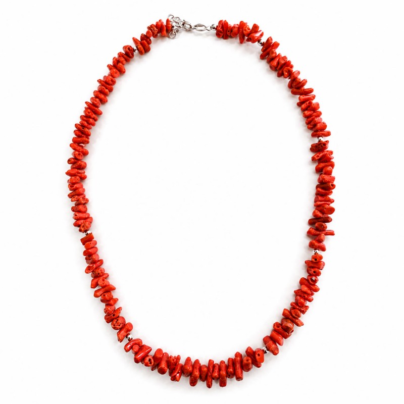 Collier corail méditerranéen argent 925