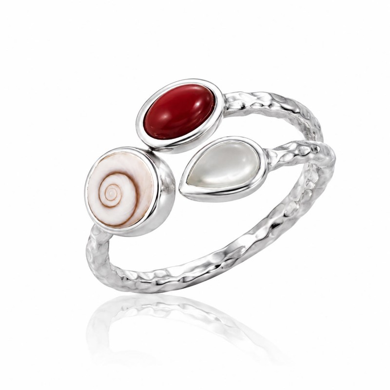 Bague Argent Œil de Sainte Lucie Jaspe Rouge