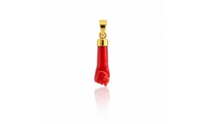Pendentif Corail Rouge Doré à l'or fin