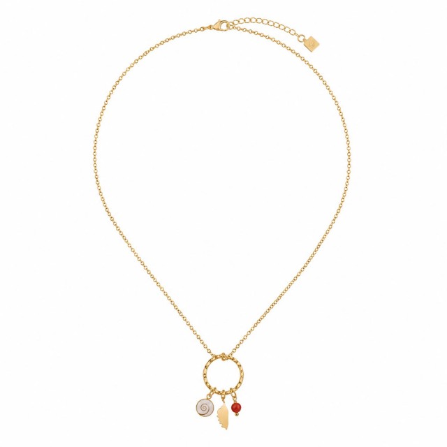 Collier Corail & Œil de Sainte-Lucie POCOLLIER007ACMEDI