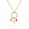 Collier Corail & Œil de Sainte-Lucie POCOLLIER007ACMEDI